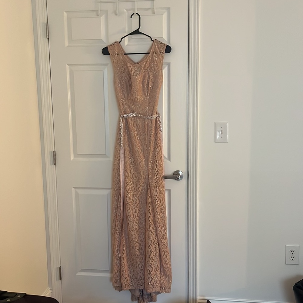 Sequin Hearts size 5 blush pink dress